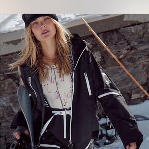 Free People Black and White Ski bib only